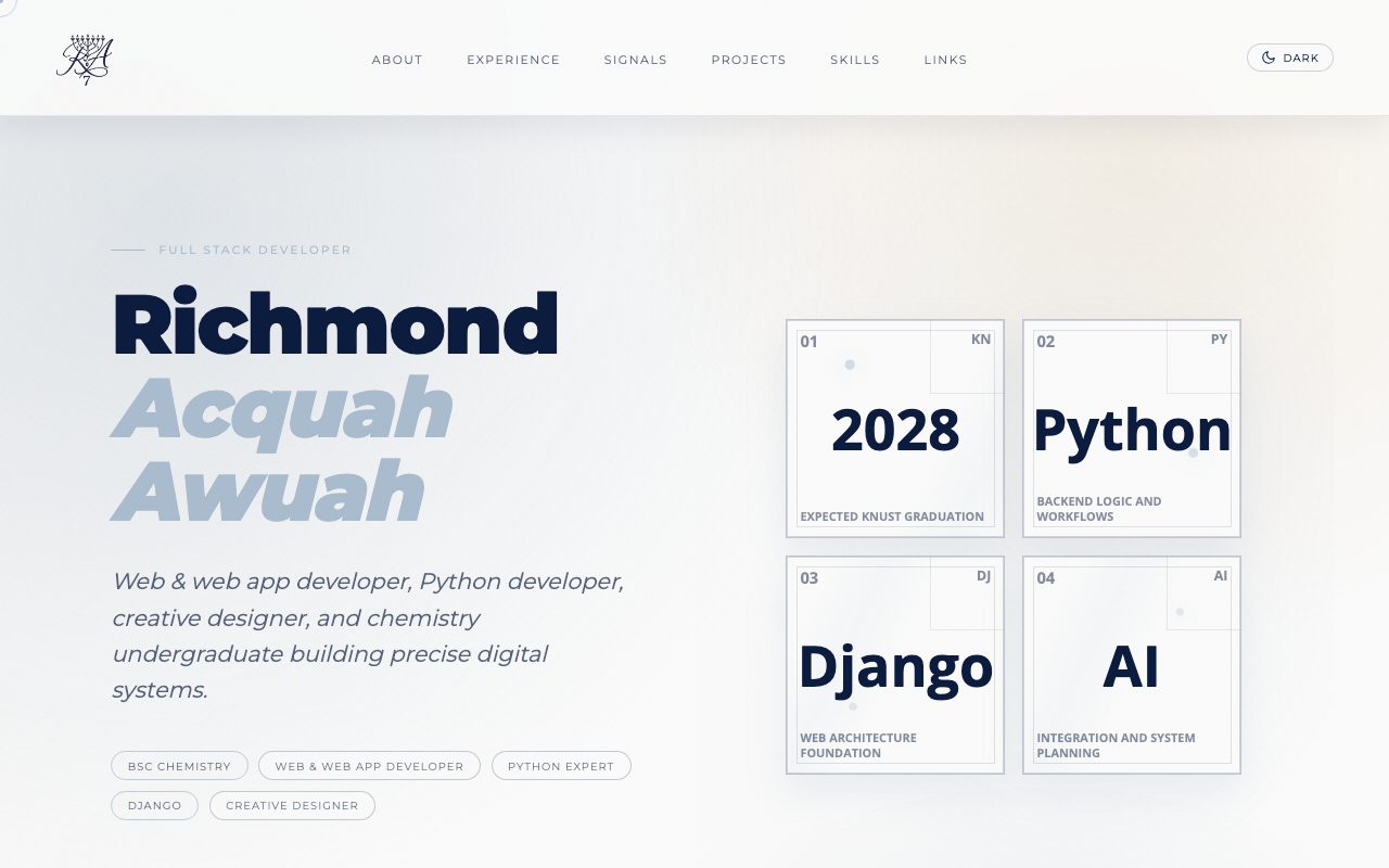 Richie’s Portfolio homepage preview